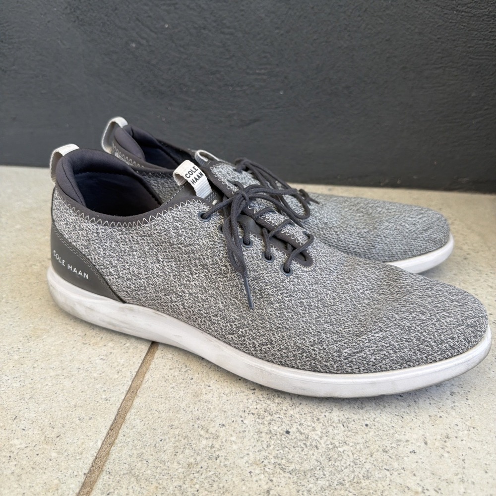 Mens Cole Haan GrandPlus Essex Distance Knit Oxford Nimbus Cloud Gray 13M - Picture 5 of 8